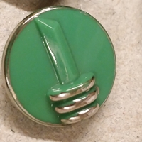 grøn glas knap sølv dekoration gamle knapper
